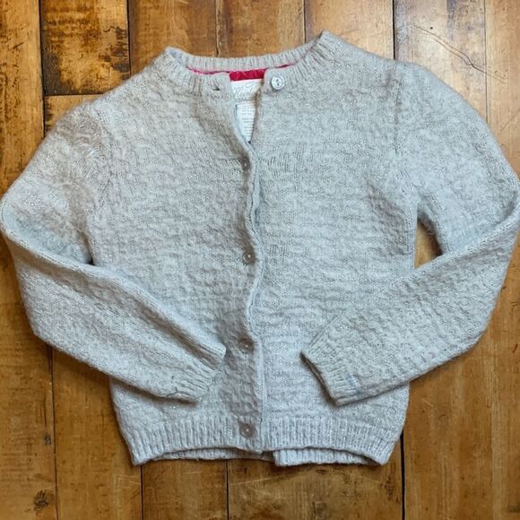 Girls size 5 to 6 Medium Heirlooms Polly Finders cardigan gray sparkle holiday - Picture 2 of 4